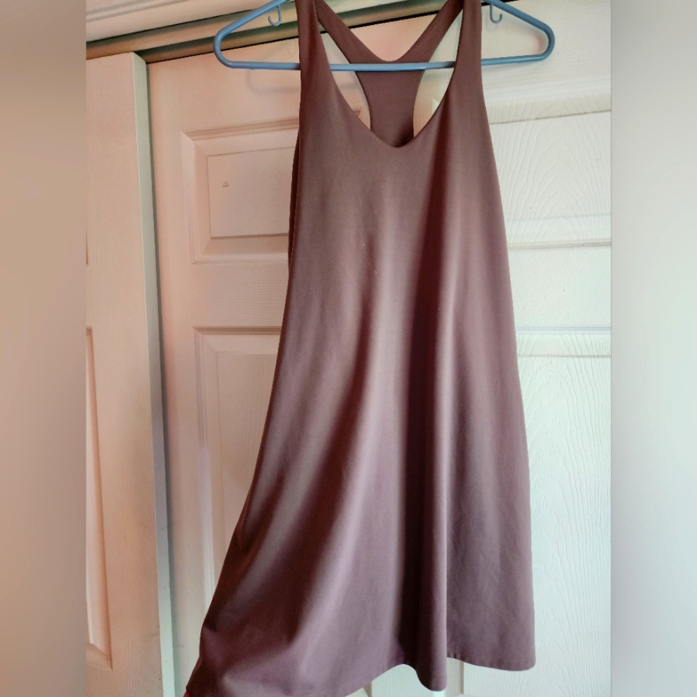 Girlfriend Collective XL Lola V-Neck Dress in Fog